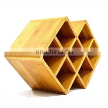 Home Decor Kitchen 8 Bottle Storage Holder Wooden Bamboo Wine Rack