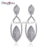 Elegant Big Party Jewelry Bling Deluxe Micro Pave Setting CZ Women Dressed Earrings thumbnail-1