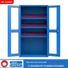 Schwerlast-Industriewerkzeugschrank BT40 mit Lochblech-Türen und verstellbaren Regalen Blau/Weiß/Grau-Orange für die Lagerung in der Werkstatt thumbnail-3