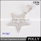 New Arrival 925 Silver AAA cz Five-pointed Star Pendant Jewelry Hip Hop Series thumbnail-4