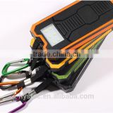New Arrival 12000mAh Outdoor Waterproof Solar Charger Solar Power Bank With Camping LED Light mobile solar charger
