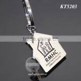 Public Good Souvenirs House Shape Engraved Logo Promotional Customized Metal House Key Ring thumbnail-3