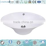 Porcelain Oval Bowl Bathroom Vessel Sink White Ceramic Basin With Free Drain