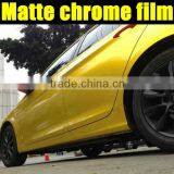 Newest Product ! Gold Matte Chrome Metallic Car Wrap Vinyl Film With Air Bubble Size:1.52*20m thumbnail-1