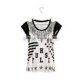 High Quality Custom 3D Printing Hustle Sports Gym Tshirt Women thumbnail-6