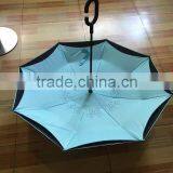 Hot Sale Reverse Umbrella With C Shape Handle 2016