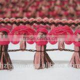 Multicolored Pink-Green-Yellow Cotton Tassel Trim, Colorful Trim, Rainbow Trim, Tassel, Pink Tassel Trim, Tassel Trim, c thumbnail-1