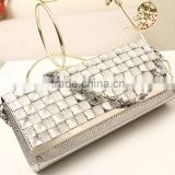 The new 2014 high-end banquet snakeskin grain crystal diamond chain in Europe and the trend packet hand bags