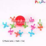 Cute Color and Size Crazy Plastic Bounce Toy Ball 12 Jacks & Ball Set thumbnail-2