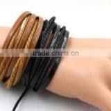 Knitting Leather Straw Rope Bracelet For Boys,Fashion Leather Bracelet For Men thumbnail-4