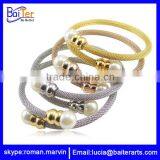 Hot Sale Men's Cable Cuff Bracelet Stainless Steel Cable Bracelet Wholesale thumbnail-2