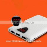 20000mAh Capacity 3 Usb Output Dual Led Lighting Digital Led Screen Wave Shape Design Customize Logo Printing Slim Power Bank