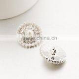 Wholesale Glittering Rhinestone Buttons,Flower Crystal Pearl Button thumbnail-2