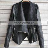Leather Woman Fashion Jacket With Zipper Pockets pu Jacket Simple Design for Lady Quality Choice thumbnail-2