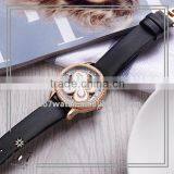 China Direct Factory High Quality Gold Leather Beautiful Lady Watch thumbnail-2