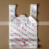 Red star designer clear plastic t-shirt bags