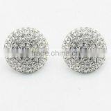 925 Silver Clear Round Shape Crystal Earring