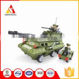 2016 Newest products kids funny building block assemble military tank toys