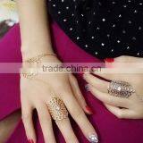 Latest Gold Finger Ring Designs Hollow Sun Shape Gold Women's Finger Ring Bracelet thumbnail-1