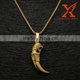 Stainless Steel Simple Gold Pendant Design Tiger Tooth Pendant necklace