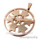Laser Cut Rose Plated 316l Stainless Steel Custom Made Pendants