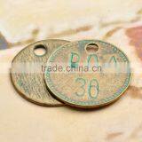 1000pcs Antique Green Zinc Alloy Personalized Round Charms for Bangle and Necklace thumbnail-4