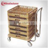 Restaurant Glass Tray Rack Trolley/Dishwasher Dolly with Handle