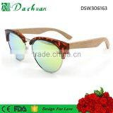 High Quality Good Sale Round Polarized Plastic Bamboo Sunglasses With 100% Natural Bamboo Temple thumbnail-1