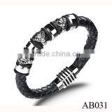 Mens Leathe Bracelet Engraved /Classical Mens Leather Jewelry Wholesale thumbnail-3
