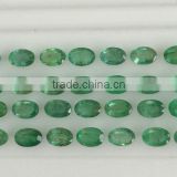 Oval faceted cut natural emerald zambian green loose gemstones