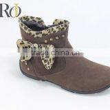 2016 Hot Leopard Girl Ankle Boots With Studs Cemented Boot With Bow thumbnail-1