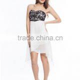 Front Zipper Fashion Ladies Off-shoulder White Party Dresses thumbnail-2