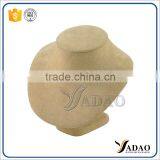 Good Quality Brown Velvet Bronze Necklace Display Bust thumbnail-2