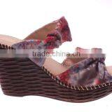 Fashion design high heel wedge slippers 2014