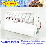 8 Gang LED-Blue Waterproof Rocker white Switch Panel For Marine/ Boat/ Caravan