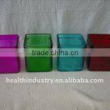 Colored Square Glass Candle Holder ( HLTH2240 ) thumbnail-1