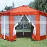 2x2x2m round metal gazebo with mosquito net