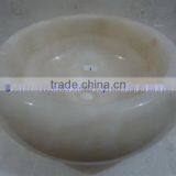 The Most Beautiful& Best Quality PURE WHITE ONYX ROUND TYRE SHAPED SINKS AND BASINS thumbnail-2