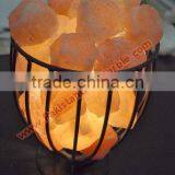 UNIQUE WROUGHT IRON SALT LAMPS WITH SALT CHUNKS thumbnail-1