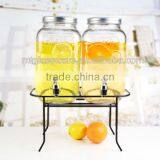 Double Glass Dispenser With Metal Stand or Iron Bucket thumbnail-4