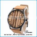 Private Label Your Own Logo Leather Band Wristwatch Wholesale Wood Watch thumbnail-3