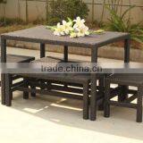 Aluminum Frame Rattan Table and Chair Dining Set for Garden thumbnail-2