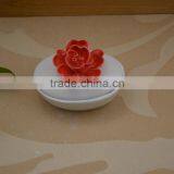 Hand Painted Small Porcelain Jewelery Box With Flower Shape Design thumbnail-4