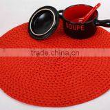 Red Round Placemat/tablemats for Dinner Sets/fabric Placemats