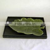 Ceramic Plates Popular Green Leaf Shape Design thumbnail-1