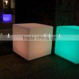 LED 43cm Colorful Decorative Plastic Cube Chair thumbnail-1