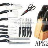 Black Handle Knives Set With Block thumbnail-1
