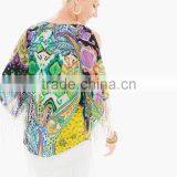 Women's v Neck Tassels Sleeve & Bottom Blouse thumbnail-2