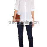 Outdoor Autumn Women White Cotton Shirt Customized thumbnail-1