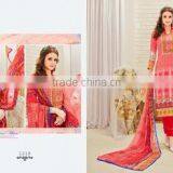 Red Color Readymade Printed Suits/frock Suits for Women/ thumbnail-1